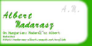 albert madarasz business card